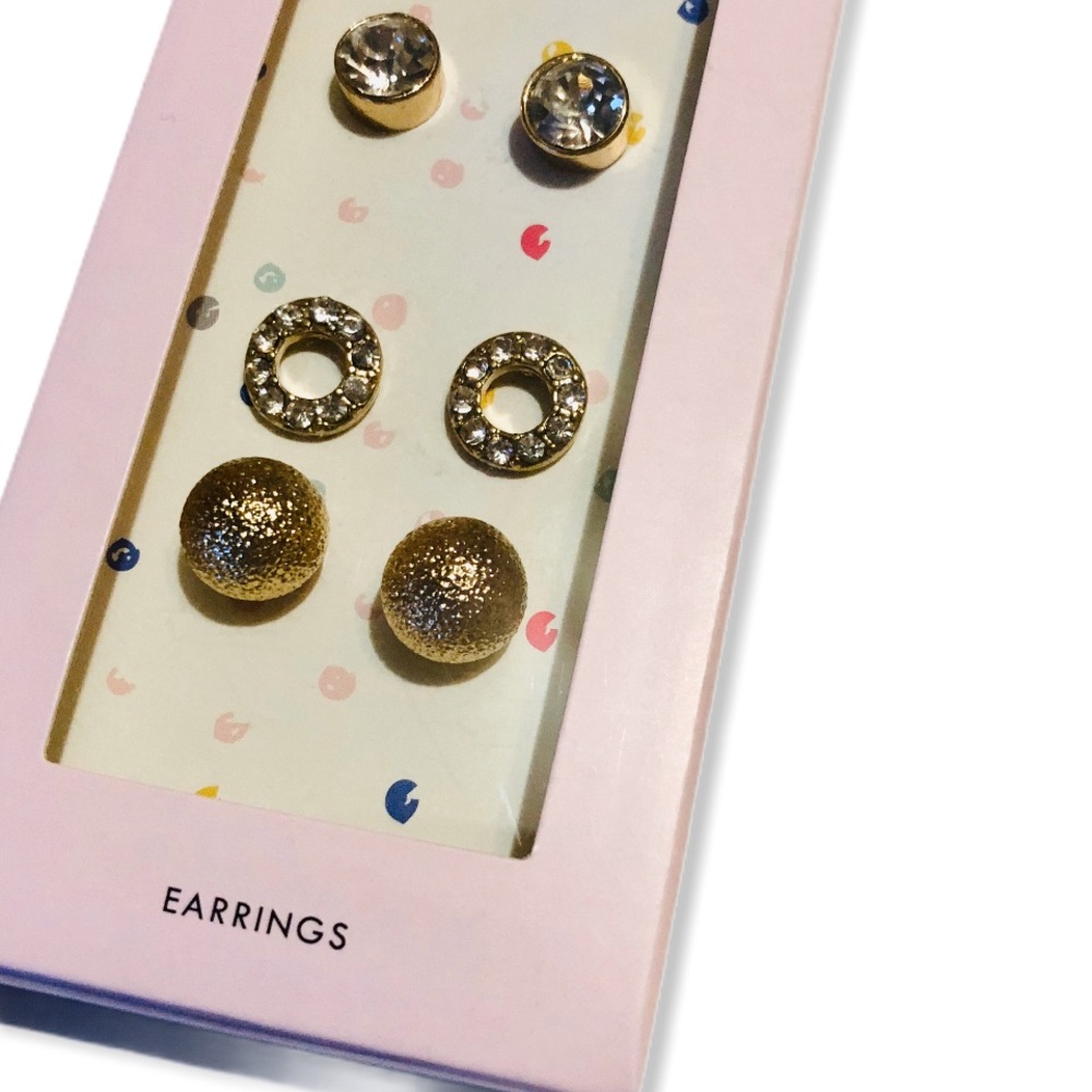 *ADD ON ITEM* Gold Studs Glam Gem Trio Gift Box